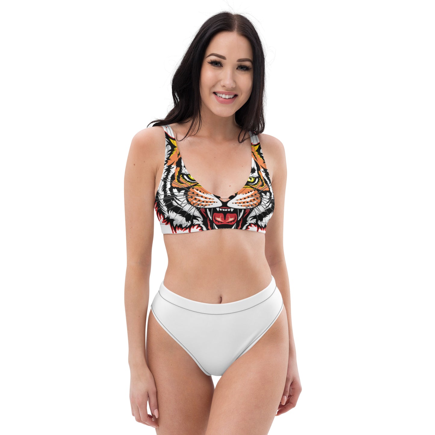 Recycled high-waisted bikini tiger type 1