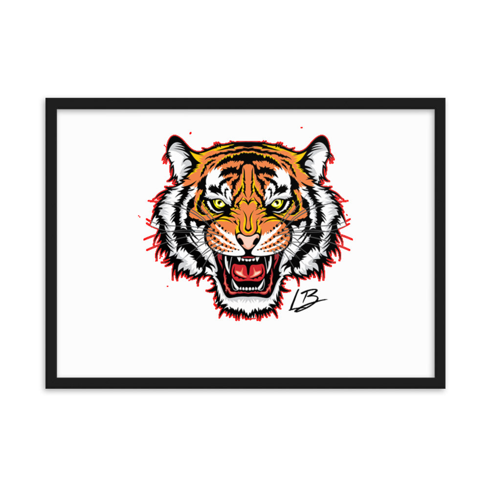 Framed matte paper poster tiger front