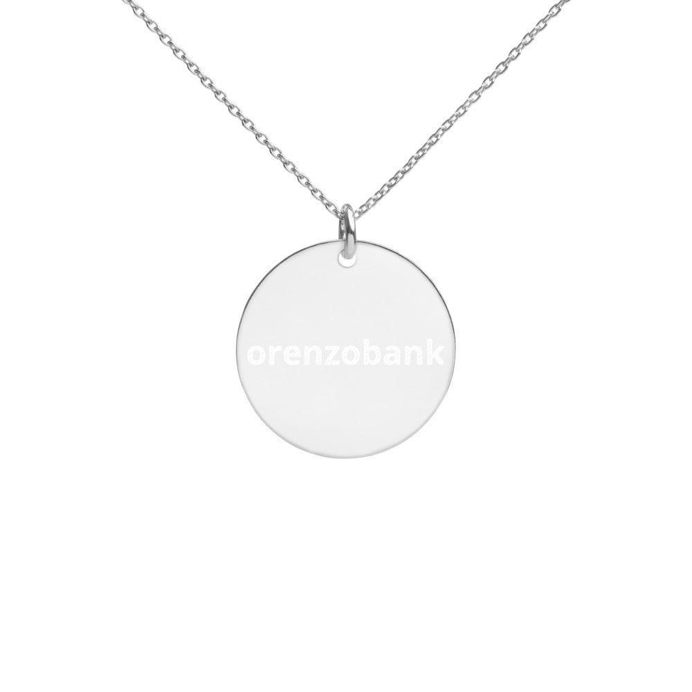 Engraved Silver Disc Necklace